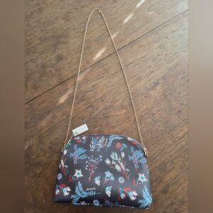 NWT- Fragonard Bois Dormant Floral Crossbody Bag with Gilded Metal Chain